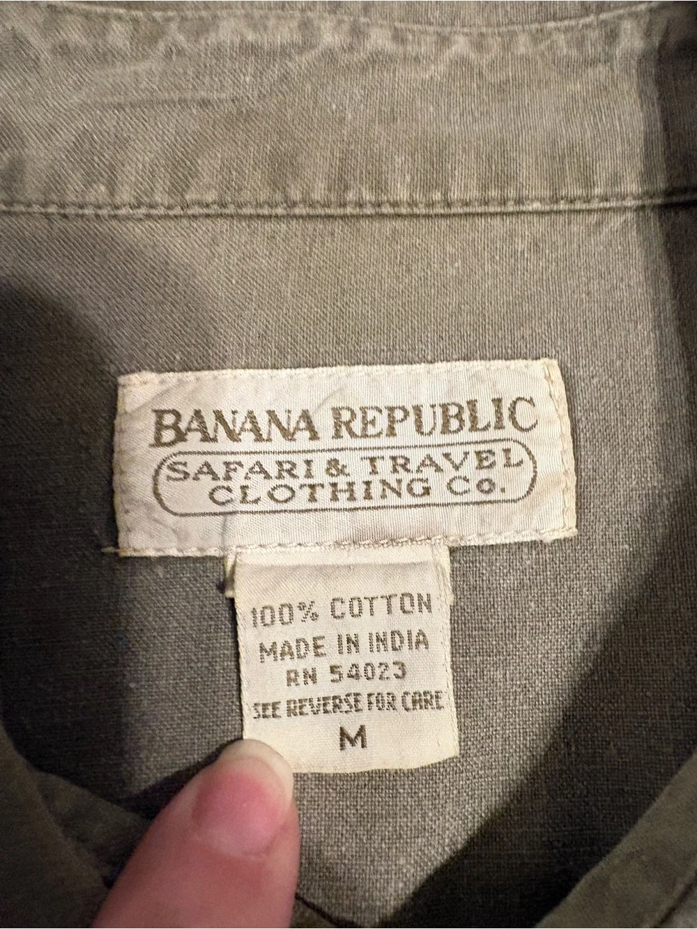 Vintage 1980s Banana Republic Safari & Travel Clothing Co. Utility Shirt Militar